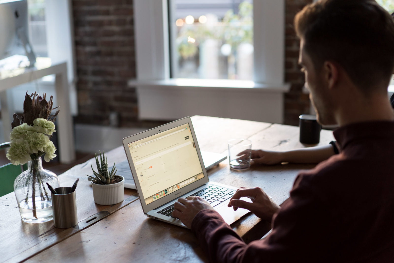 man on computer